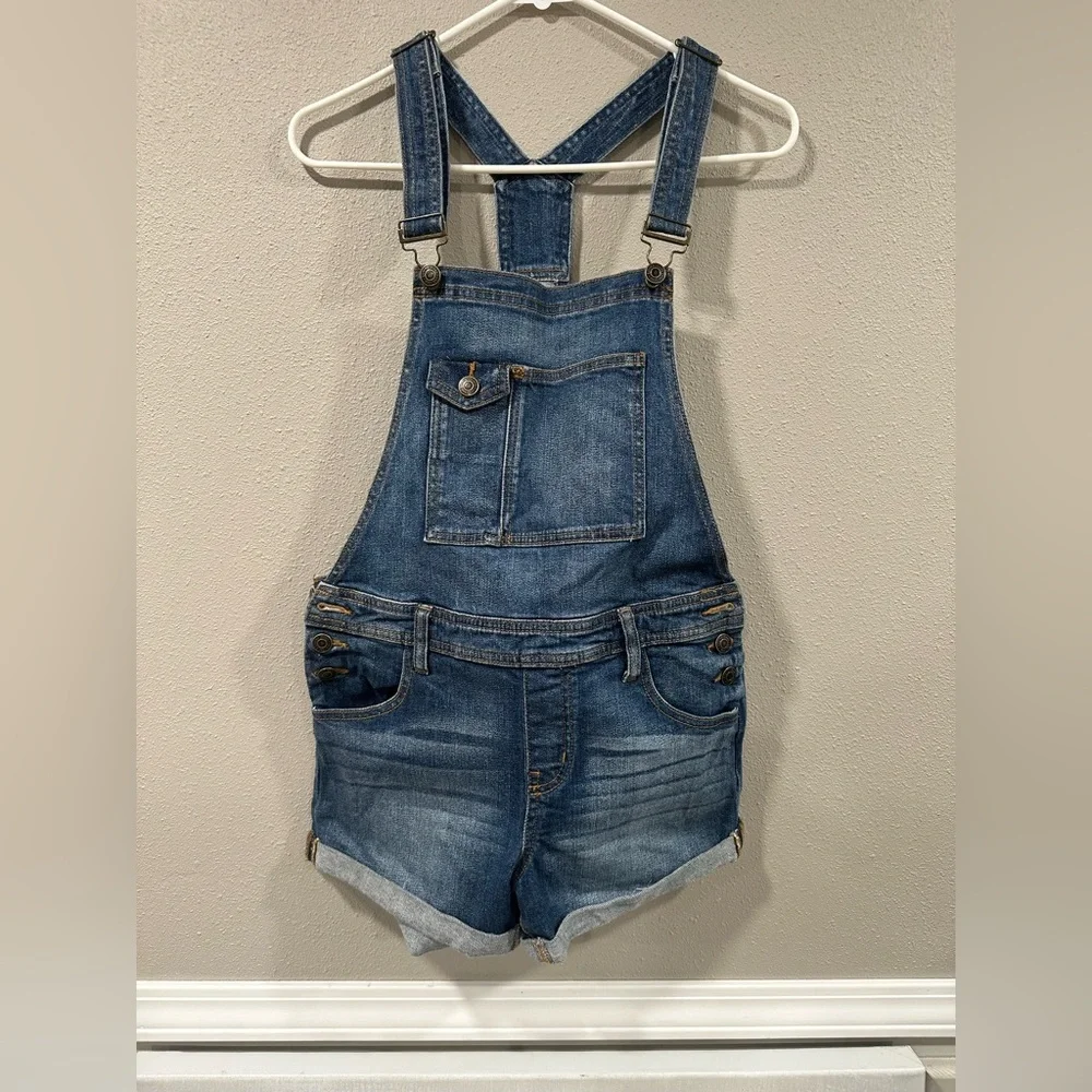 Eunina Denim Overall Shorts Size Small - Picture 2 of 6